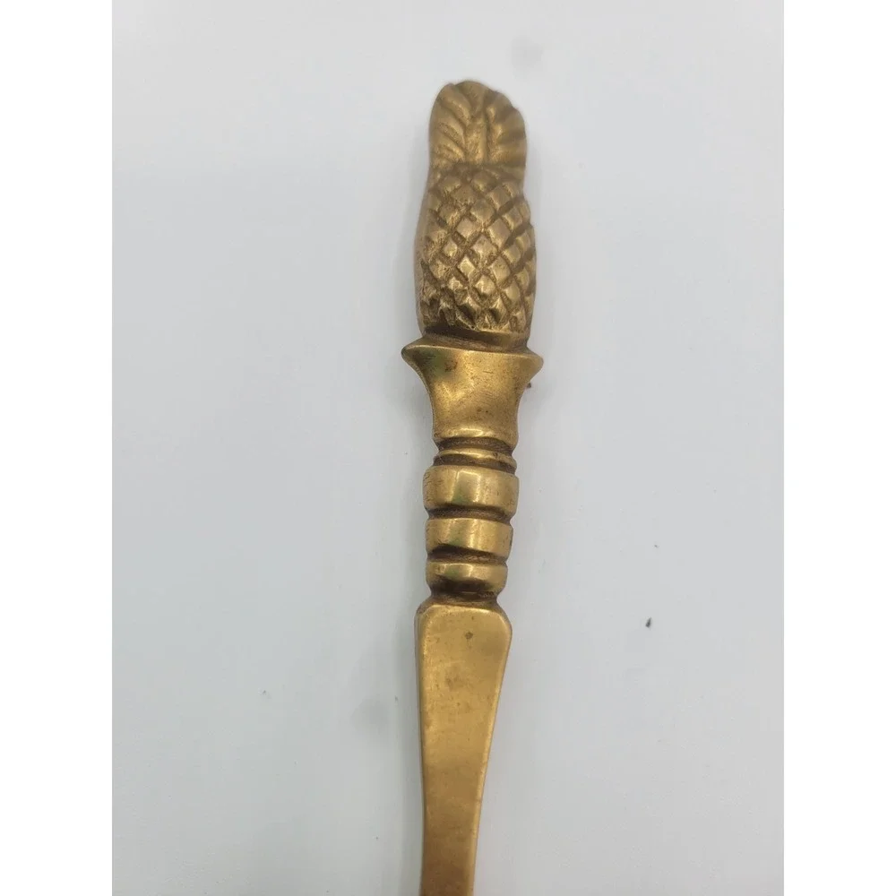 Vintage Solid Brass Pineapple Handle Candle Snuffer Articulated Bell 9 Inch